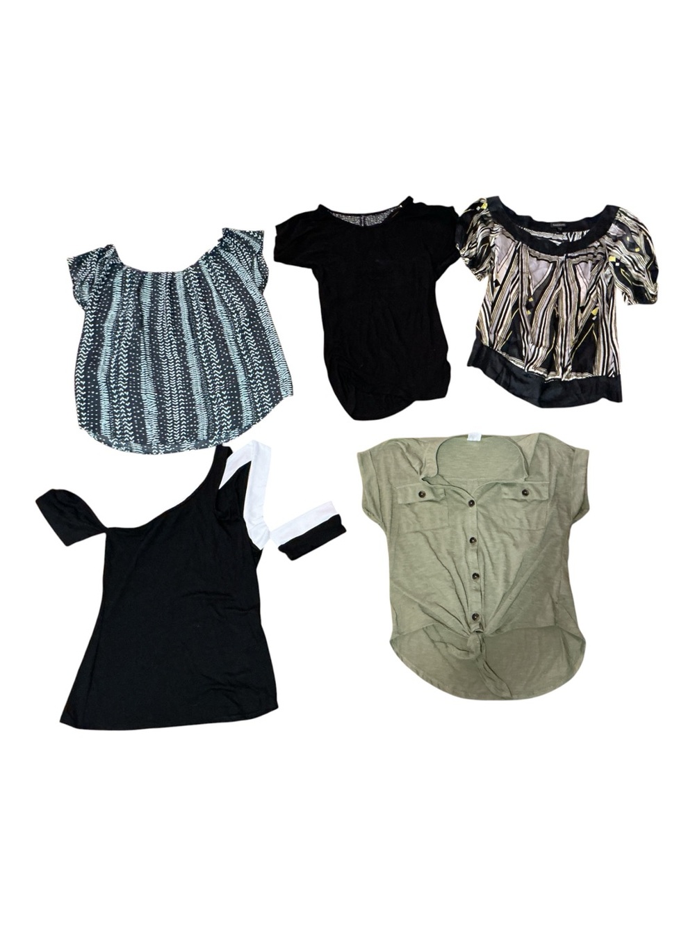 VENUS Girls Mixed Tops Bundle - Black, Olive, Patterned